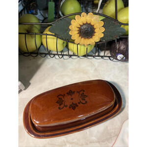 VTG Sheffield AMBERSTONE FIESTA  COVERED BUTTER DISH Homer Laughlin FIESTAWARE 2
